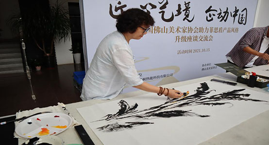 廣東著名國畫家/馬玲現場揮毫作畫